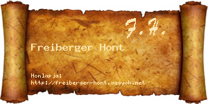 Freiberger Hont névjegykártya